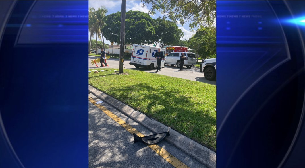 USPS driver ejected and seriously injured in Fort Lauderdale crash; SW 4th Avenue closed - WSVN 7News | Miami News, Weather, Sports
