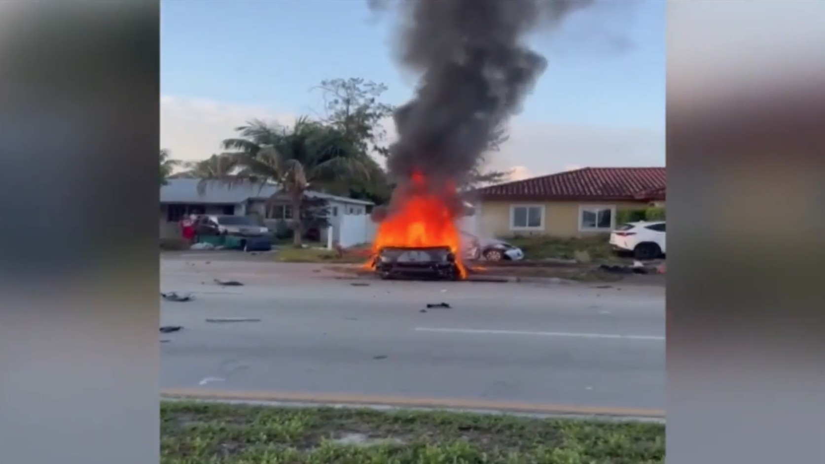 Man dead, 2 women critical but stable after Corvette crashes on Opa-locka road known for accidents, bursts into flames - WSVN 7News | Miami News, Weather, Sports