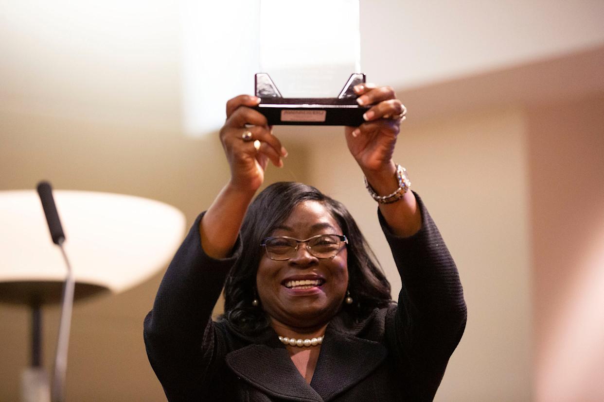 Mayor pro tem Dianne Williams-Cox attends a commission meeting where members take the oath of office on Monday, Nov. 21, 2022 in Tallahassee, Fla.