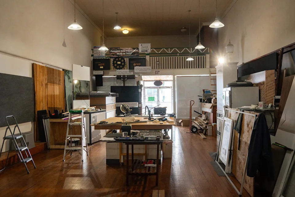 The Bay County Historical Society Museum undergoes renovations ahead of their new Smithsonian exhibit, "Bayside Bounty, the Culinary Heritage of Bay County," on Jan. 6, 2026, in Panama City, Florida.