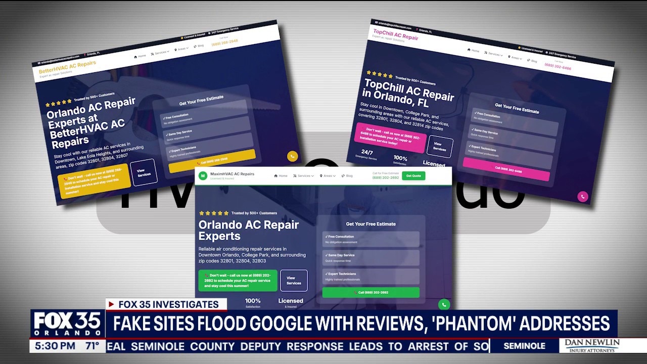 Google results flooded with fake HVAC repair websites