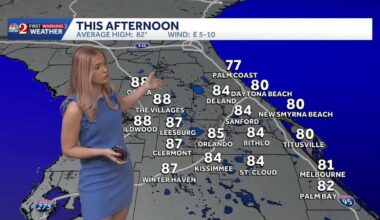 Warm and pleasant day. Pick of the weekend across central Florida.