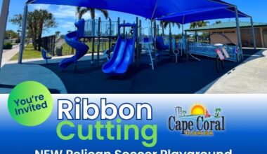 Pelican Soccer Complex Playground Ribbon Cutting Set for May 1