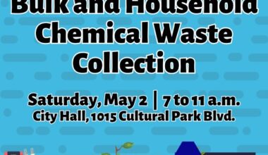 City Hosting May 2 Bulk, Household Chemical Waste Event