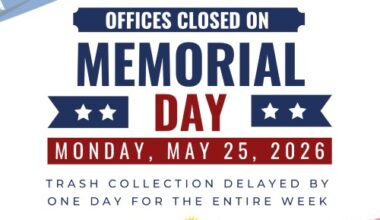 City Offices Closed for Memorial Day