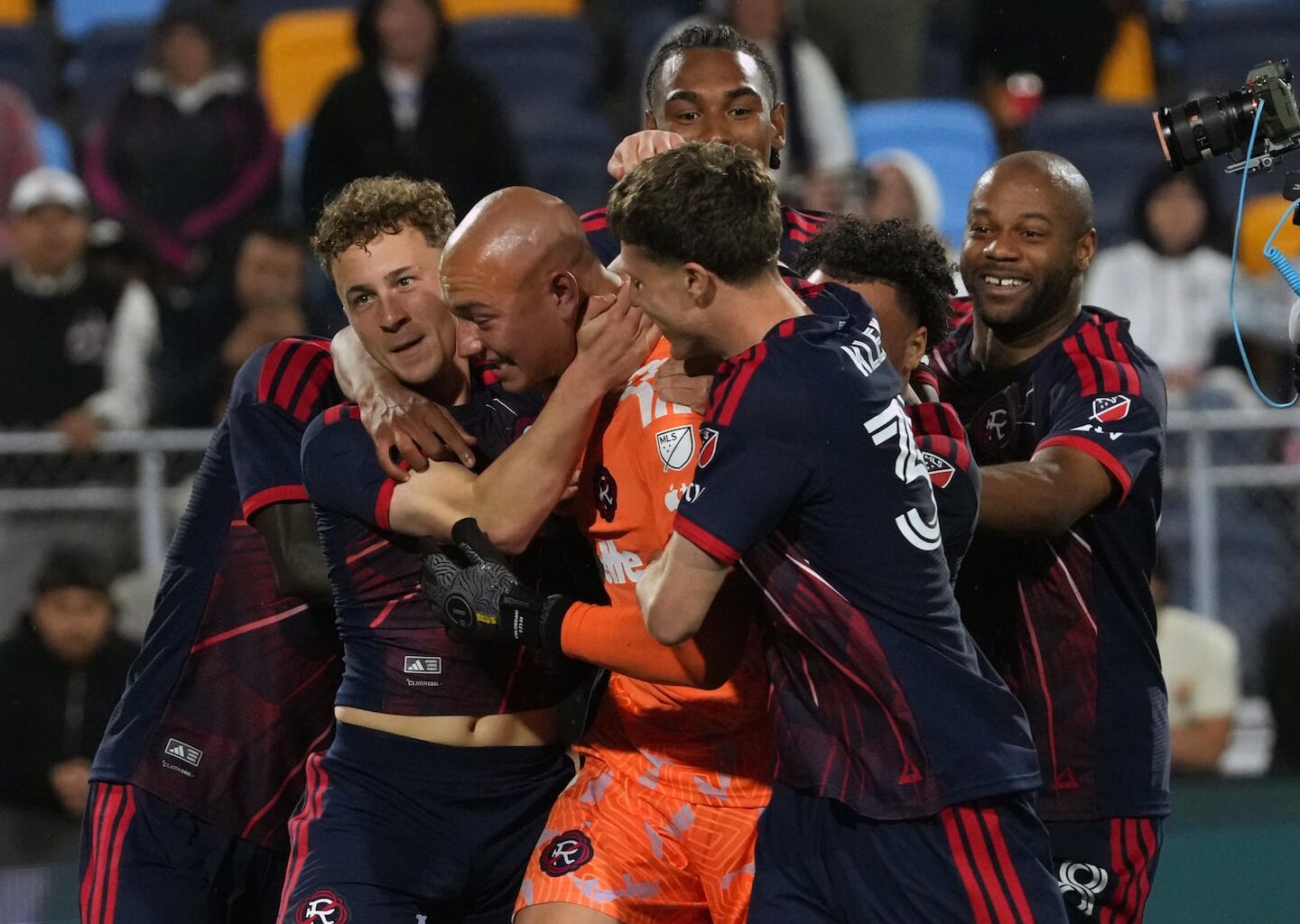 Donovan Parisian's first appearance with the Revolution ended with him mobbed after dominating a penalty shootout at Rhode Island FC in the US Open Cup on April 14, 2026.