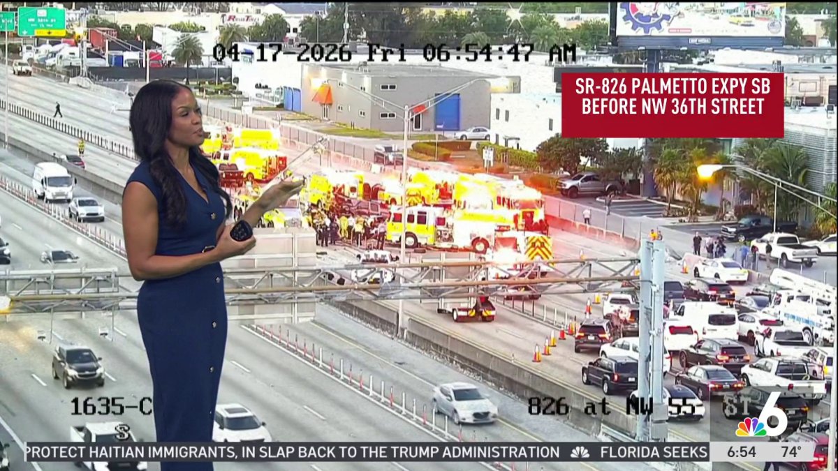 Helicopter lands on Palmetto Expressway as crash shuts down lanes in Miami-Dade – NBC 6 South Florida