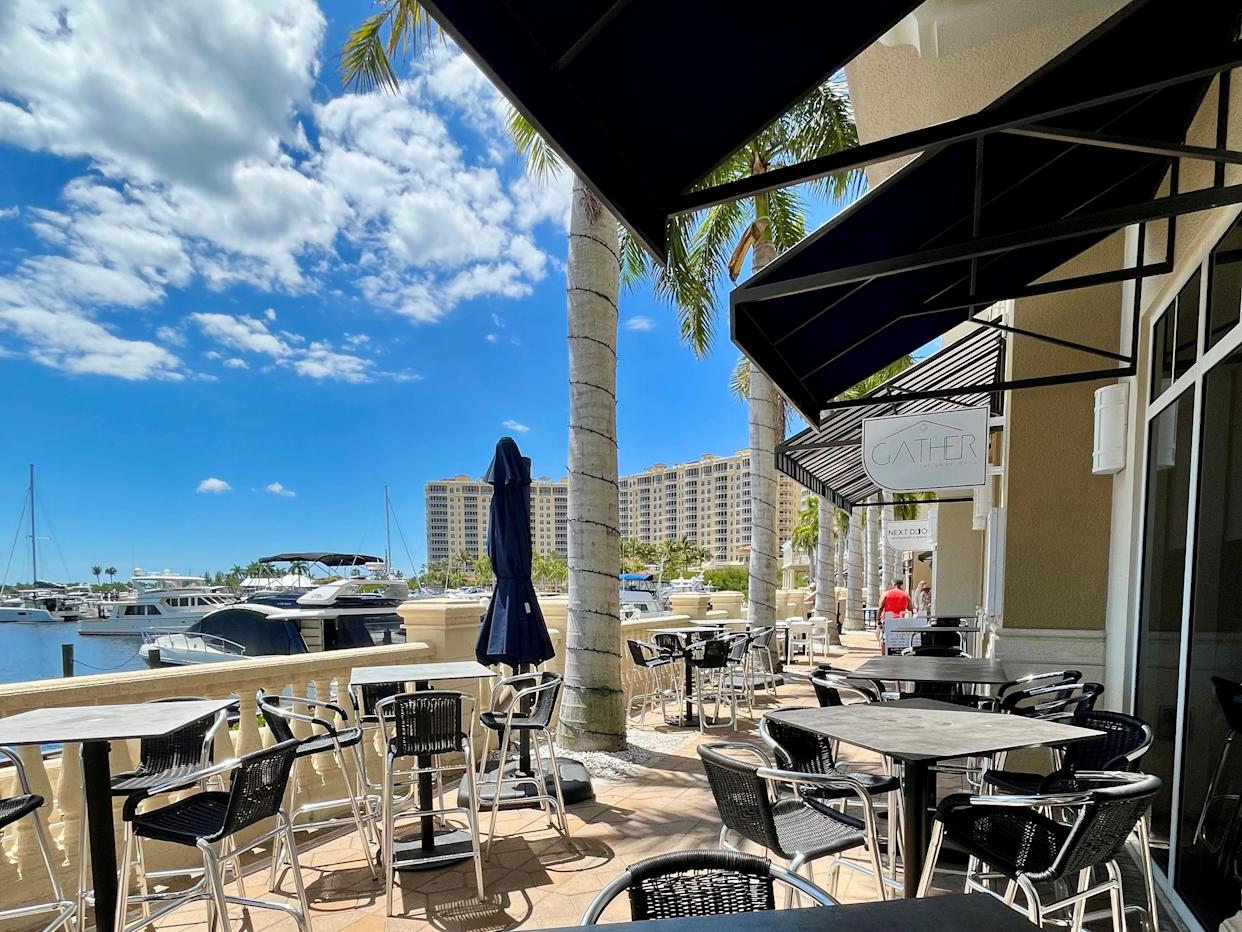 Gather, one of our favorite restaurants around, overlooks Tarpon Point Marina in Cape Coral.