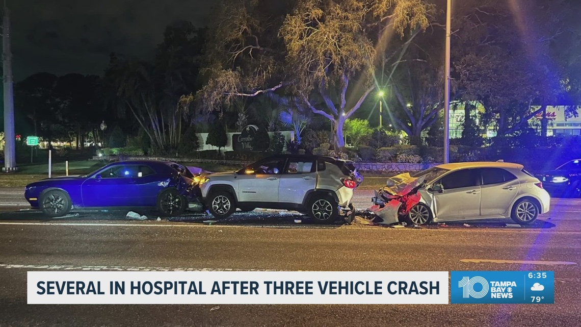 4 injured in multi-car crash on Dale Mabry Highway in Tampa, Florida Highway Patrol says