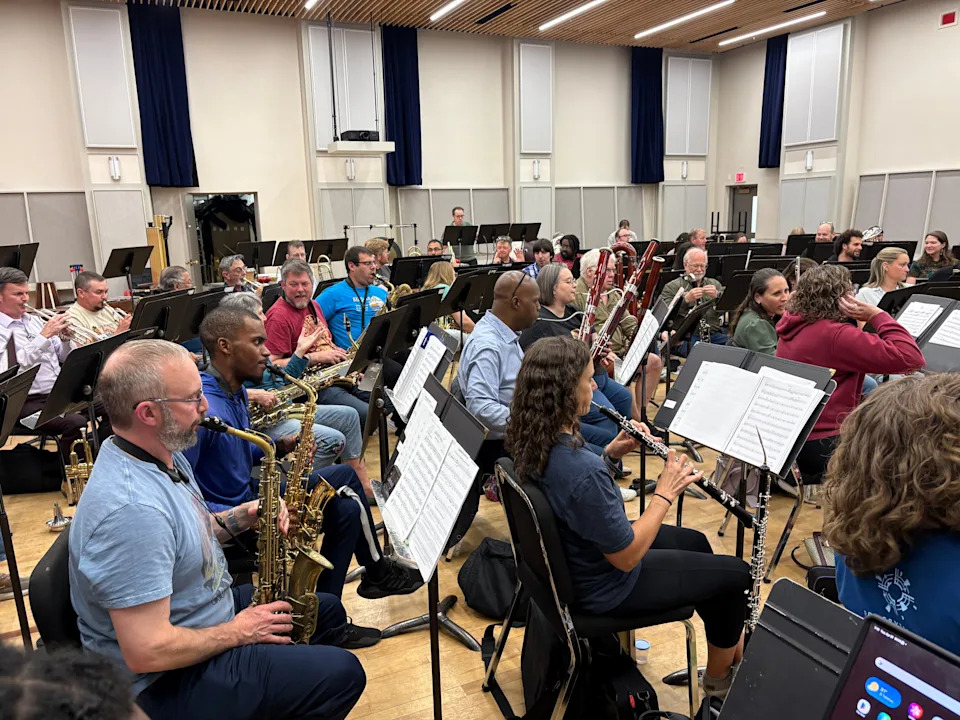 Tallahassee Winds rehearses for its season finale concert on April 28, 2026.