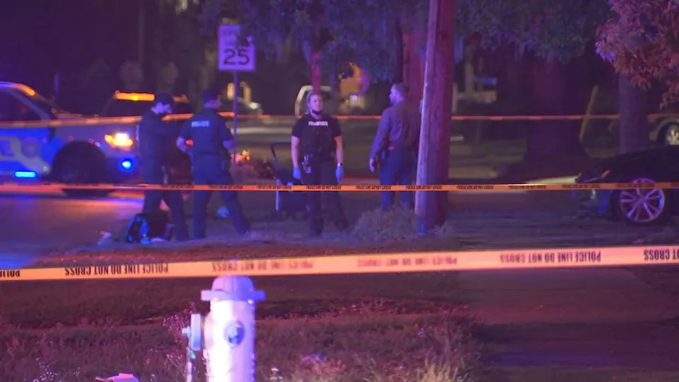 Orlando police officers responded to Bethune Drive late Sunday night after reports of a shooting near Columbia Street.