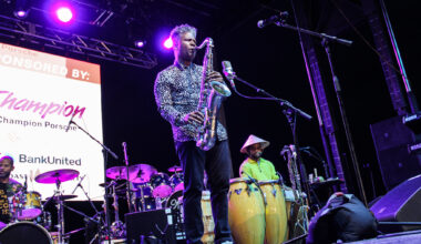 Photo of a man playing the saxophone at the Pompano Beach Jazz Fest