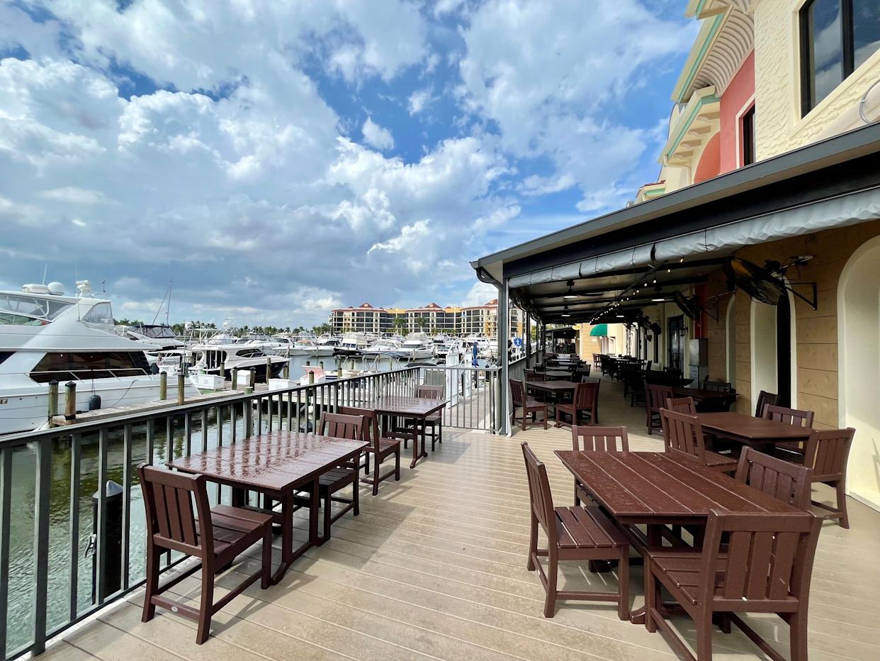 Cape Harbour Oyster Bar & Grill is located on the west end of Cape Harbour in Cape Coral.