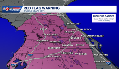 Red Flag Warnings issued for Central Florida