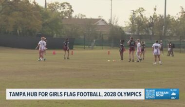 Girls flag football participation spike in Tampa, becoming an epicenter of the rapidly growing game