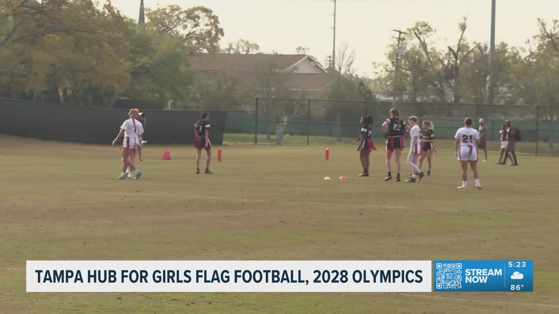Girls flag football participation spike in Tampa, becoming an epicenter of the rapidly growing game