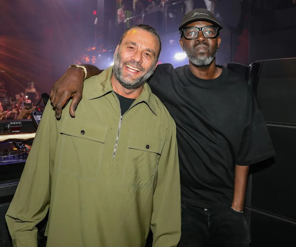 The club backed by David Grutman (seen here with Black Coffee in March) will feature performances by 50 Cent, DJ James Hype and more. Getty Images