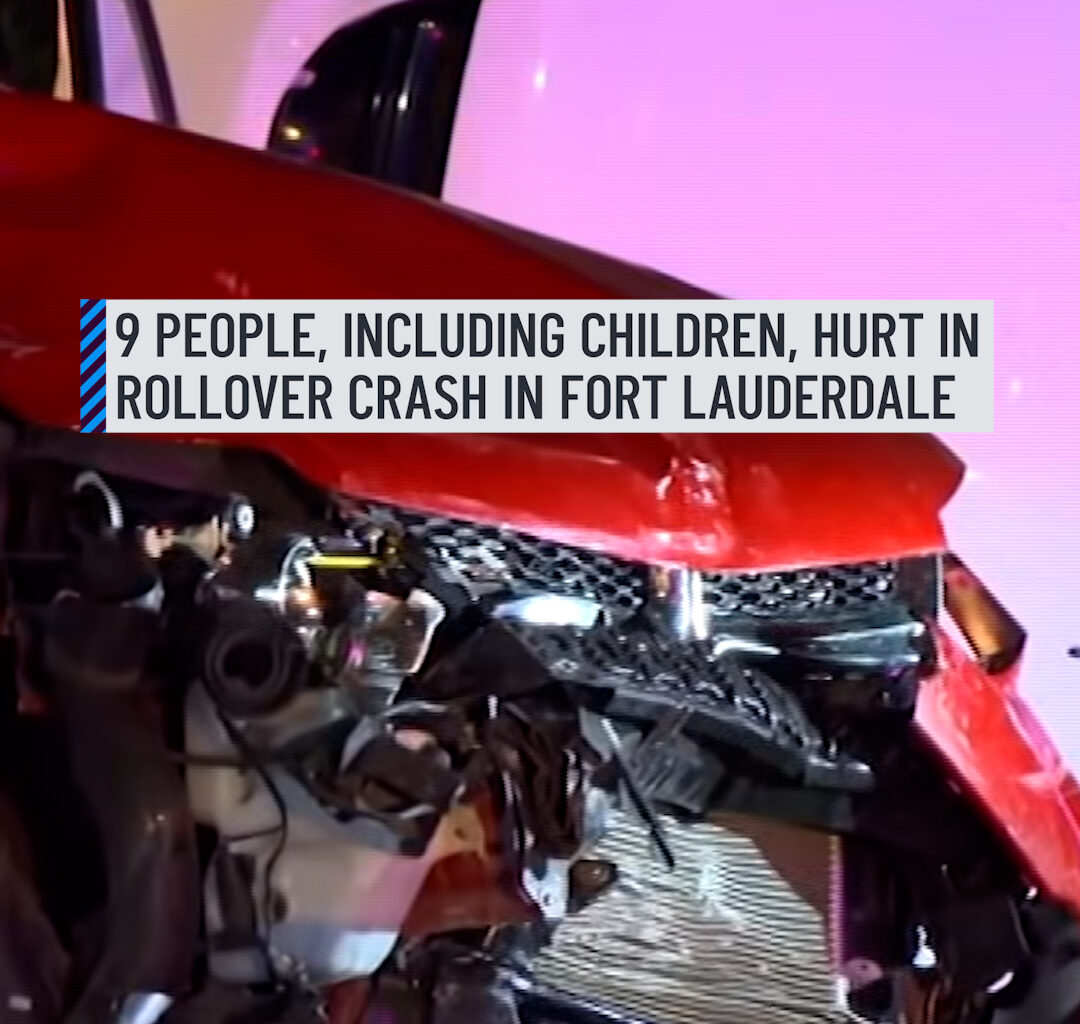 Nine people were rushed to the hospital after two minivans collided and one overturned in Fort Lauderdale Sunday night, according to fire rescue. Seven of the victims suffered serious injuries and were declared trauma patients. Three of them are children. More information here: http://on.nbc6.com/WclviPz #rollover #fortlauderdale #crash
