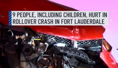 Nine people were rushed to the hospital after two minivans collided and one overturned in Fort Lauderdale Sunday night, according to fire rescue. Seven of the victims suffered serious injuries and were declared trauma patients. Three of them are children. More information here: http://on.nbc6.com/WclviPz #rollover #fortlauderdale #crash