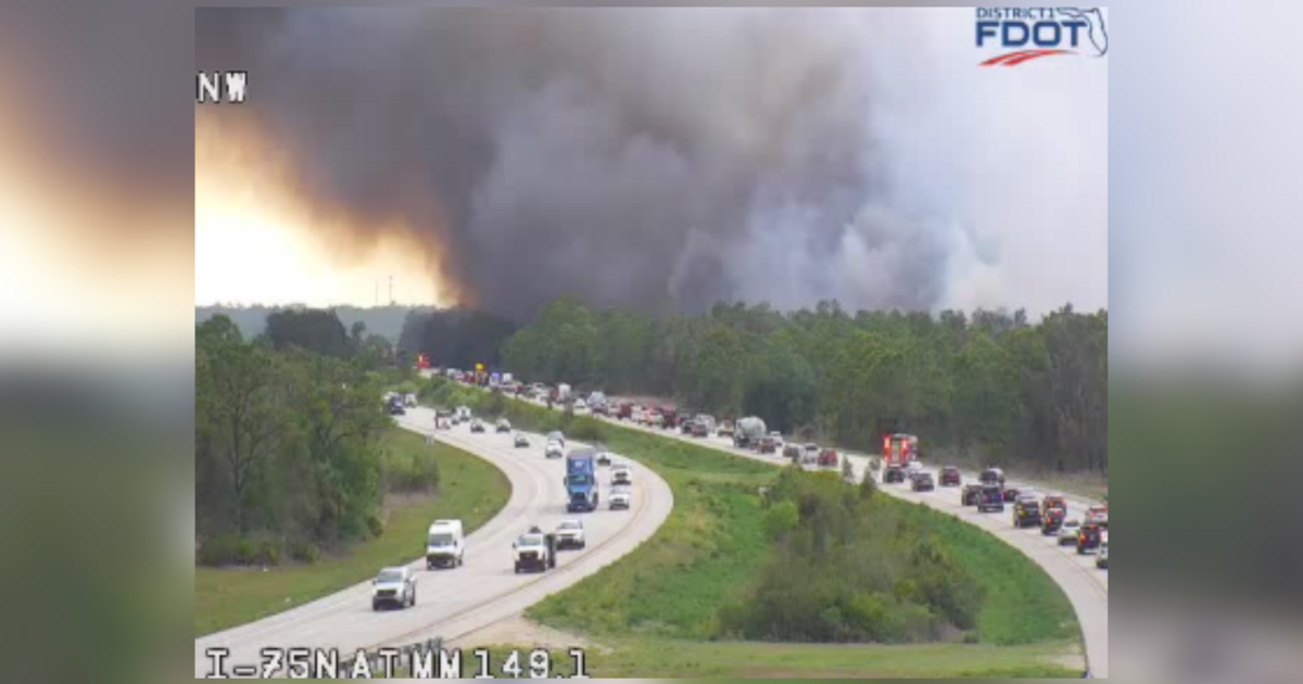 Brush fire near I-75 in Charlotte County burns 10 acres, no containment | Charlotte County