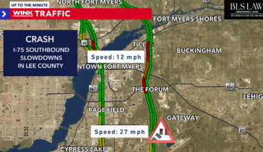 Multiple crashes in Lee County causing slowdowns, I-75 backed up for 10 miles | Lee County
