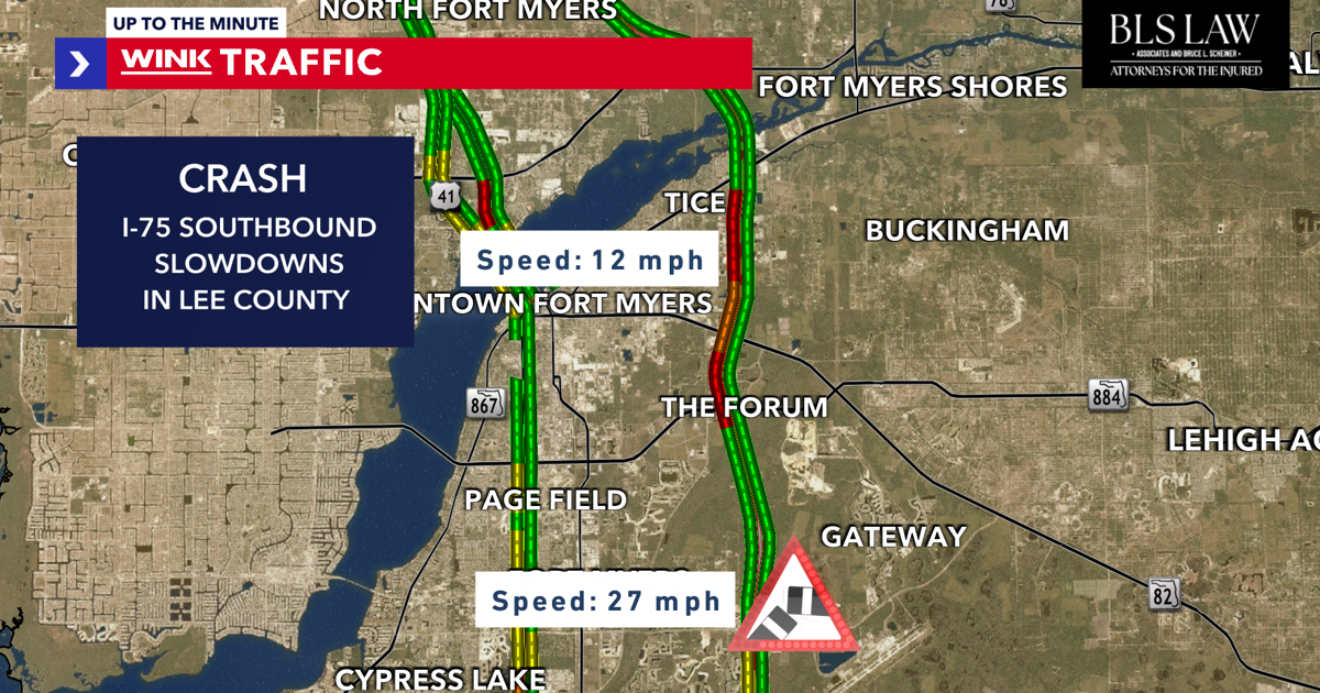Multiple crashes in Lee County causing slowdowns, I-75 backed up for 10 miles | Lee County