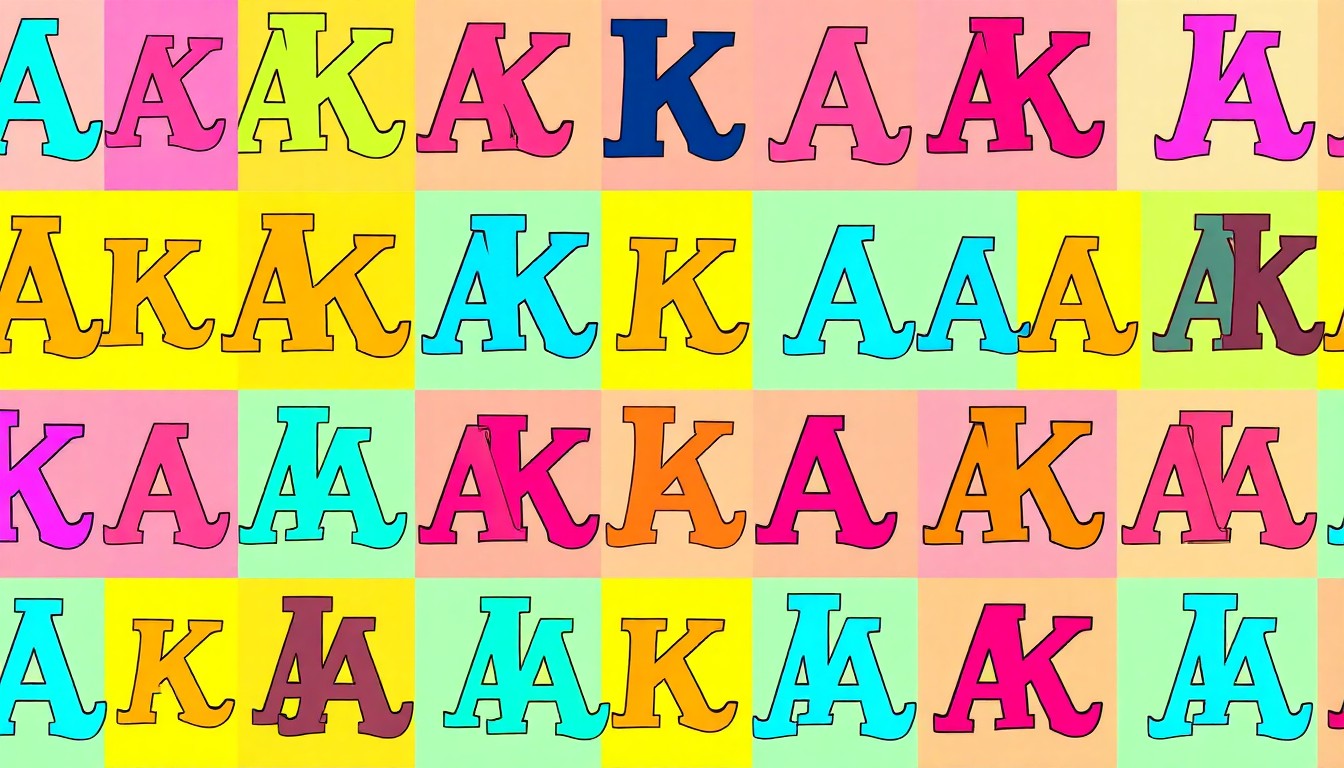 A bold, colorful silkscreen-style illustration featuring the iconic Alpha Kappa Alpha Sorority crest repeated in a grid pattern, conceptually representing the sorority