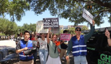 Anti-abortion advocates march around campus, encouraging end to abortion | Life
