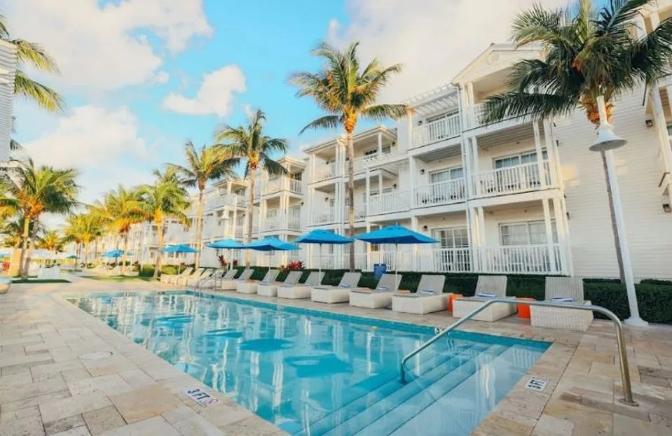 A large swimming pool near the Oceans Edge Hotel.