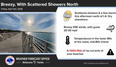 Scattered showers and a few storms north of I-4 – Orlando Sentinel