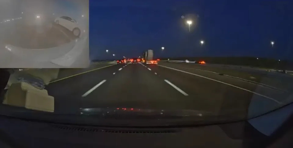 teen hits truck crash on highway