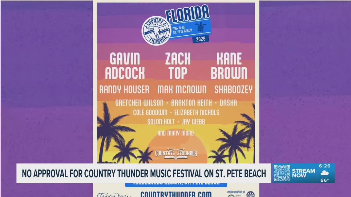 No approval for Country Thunder Music Festival yet on St. Pete Beach