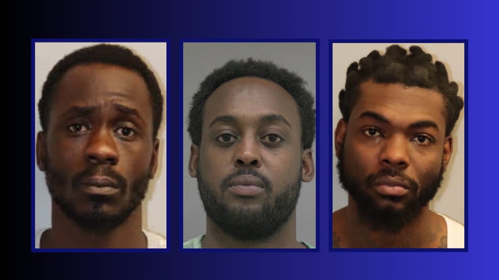 John’Darious Wright, Rahiym Sanders and Tyrell Guinnie (left to right) are accused in the...