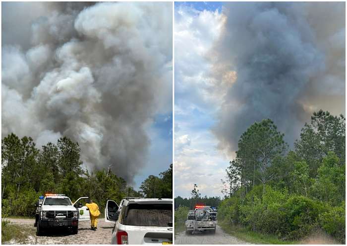 Large wildfires near Clay-Putnam County line counties burning miles apart, voluntary evacuations underway