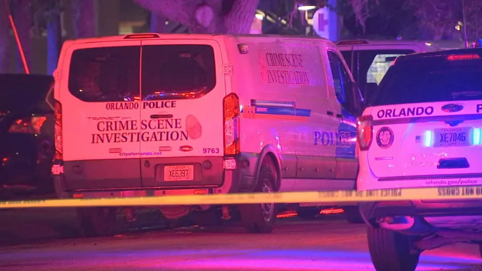 Orlando police officers responded to Bethune Drive late Sunday night after reports of a shooting near Columbia Street.