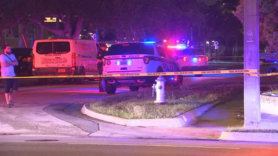 Orlando police officers responded to Bethune Drive late Sunday night after reports of a shooting near Columbia Street.