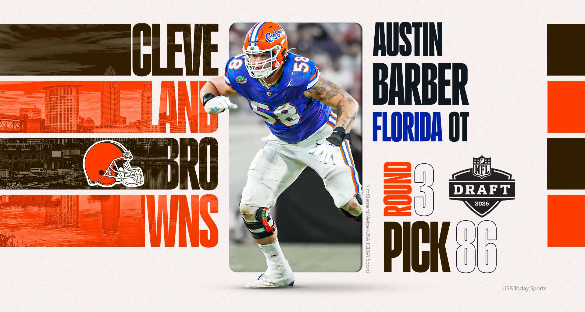 Florida OT Austin Barber taken by Cleveland in 3rd round of NFL Draft