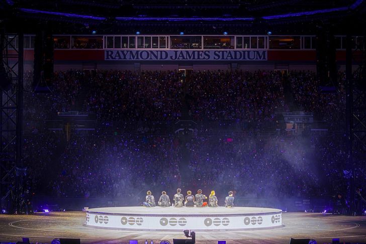 K-pop group BTS performs at Raymond James Stadium in Tampa, Florida, Tuesday (local time). Courtesy of BigHit Music