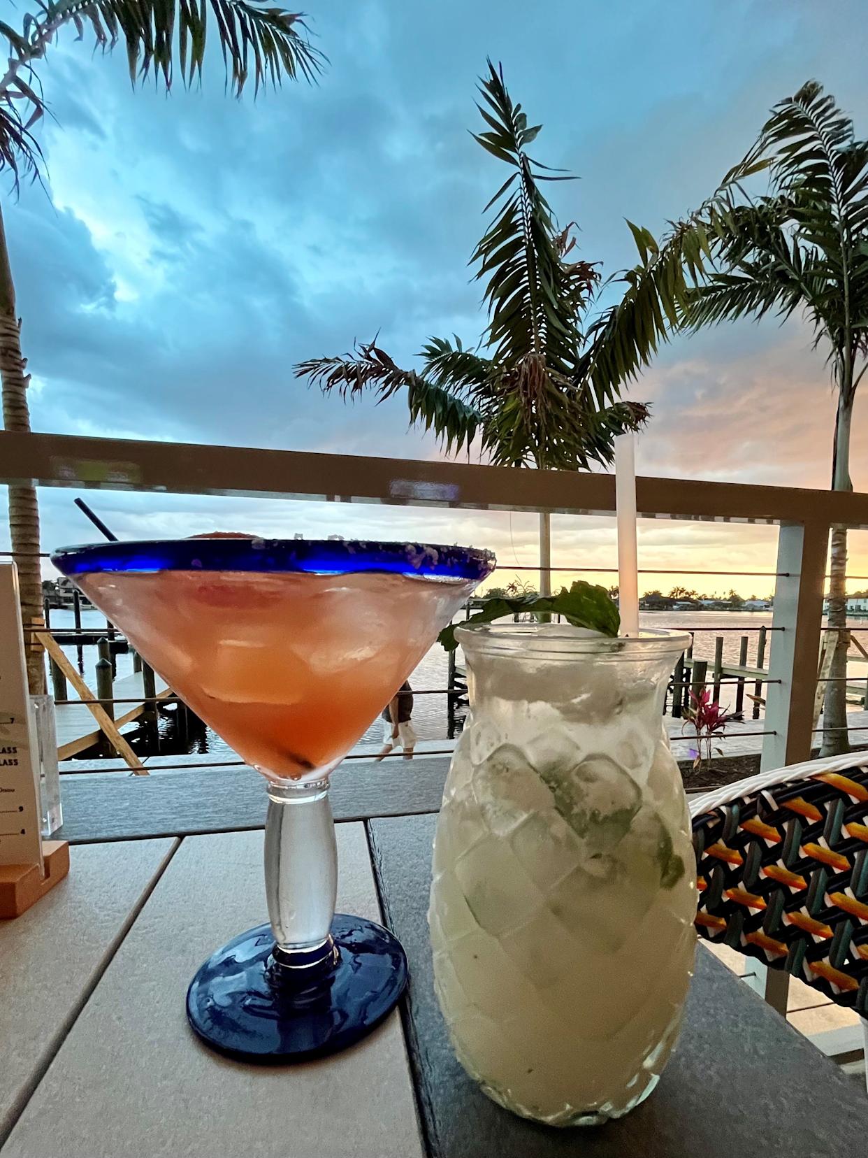 Bimini Basin Seafood & Cocktails' signature drinks are served with a waterfront view.