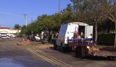 Water main break shuts down road at SE 27th Street, SE Santa Barbara Place in Cape Coral