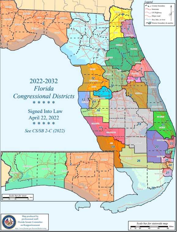 2022-2032 approved Florida Congressional Districts map 2022-2032 approved florida congressional districts map