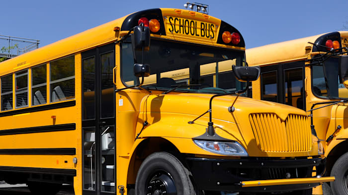 School bus carrying 10 students sideswiped trailer in Orange Park; no injuries
