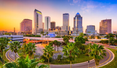 Tampa, Florida, USA downtown skyline.