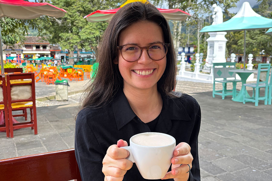 Amelia Rivers, a recent graduate of the College of Music, at El Libertador Plaza Principal while traveling to Jardín, Colombia. (Amelia Rivers)