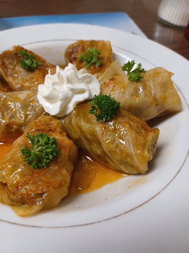 Golubtsi (stuffed cabbage) is handmade daily at Lacomka.