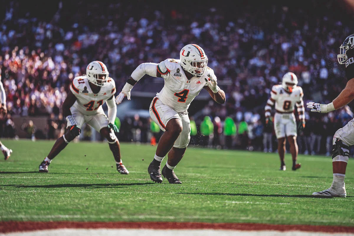 Bucs Edge Rusher Rueben Bain Jr. - Photo Courtesy Of: The University Of Miami - Mikayla Oliveira