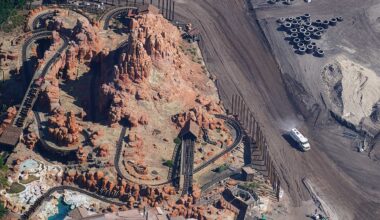 Disney Building Tall Wall Around Big Thunder Mountain to Hide Cars and Villains Land Construction