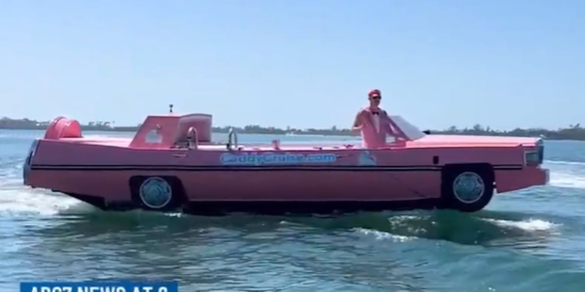 Pink Cadillac boat turns heads on Sarasota Bay
