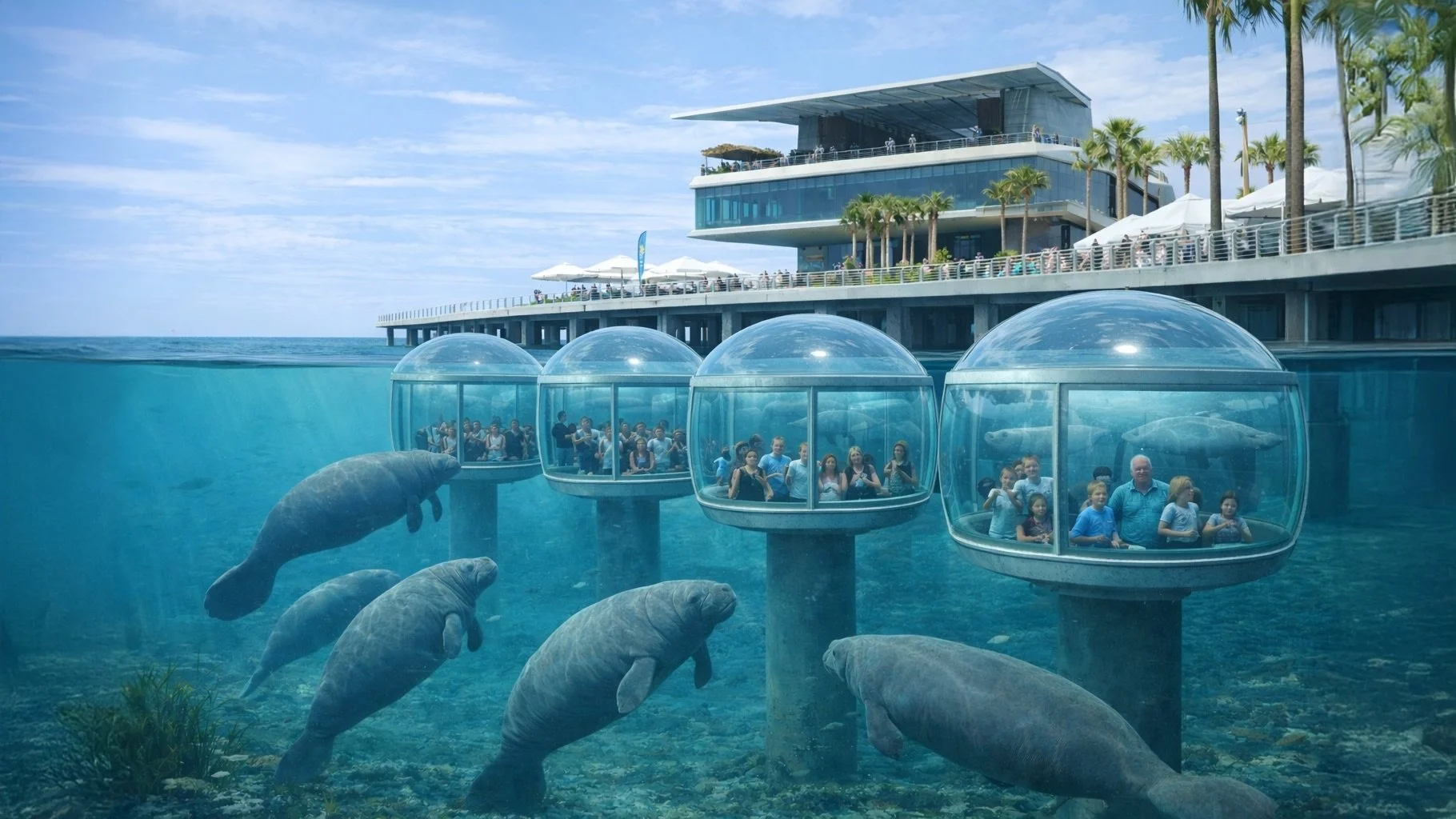 $250 million St. Pete Pier expansion revealed with underwater manatee viewing pods, amphitheater