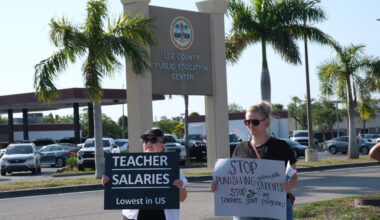 Lee County residents protest outside school district headquarters